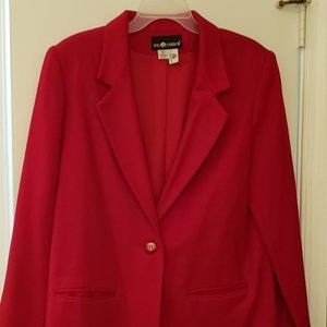 Sag Harbor Blazer: 100% Wool; Color-Dark Red ; Size 12